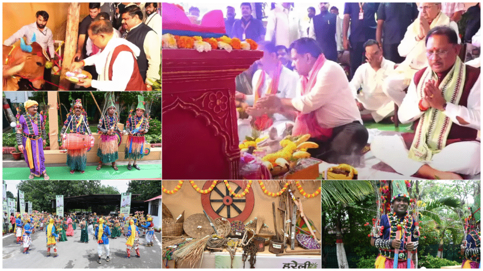 हरेली तिहार पर मुख्यमंत्री निवास बना सांस्कृतिक विरासत का प्रतीक, राउत नाचा से गूंजा छत्तीसगढ़ी लोक जीवन; मुख्यमंत्री साय ने कृषि यंत्रों की पूजा की